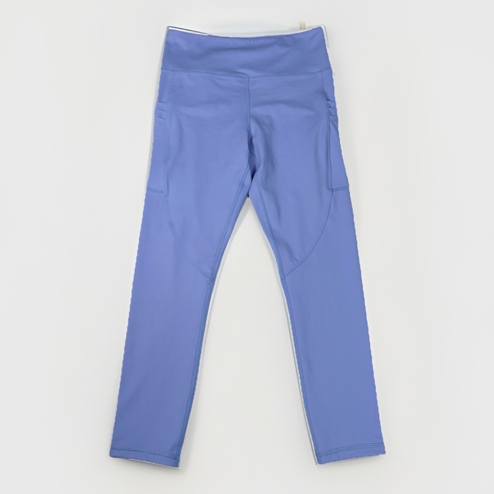 Zyia Active Powder Blue Light n Tight High Rise Cropped Leggings Pockets Sz 6-8